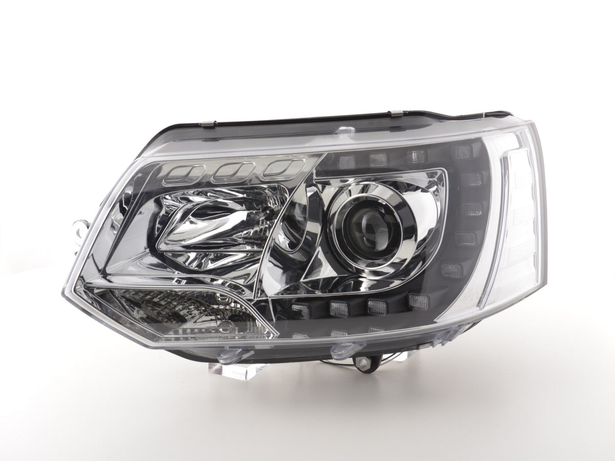 Scheinwerfer Set Daylight LED Tagfahrlicht VW Bus T5 ab 2009 chrom Scheinwerfer Set Daylight LED Tagfahrlicht VW Bus T5 ab 2009 chrom